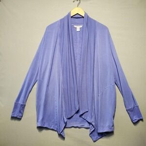 Athleta Pranayama Wrap Cardigan Womens S Purple Lavender Draped Open Front Modal
